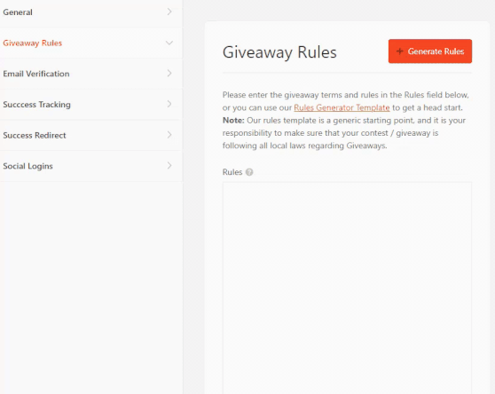 Easily generate contest rules in seconds