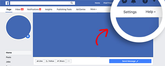 To find Facebook page followers click Settings