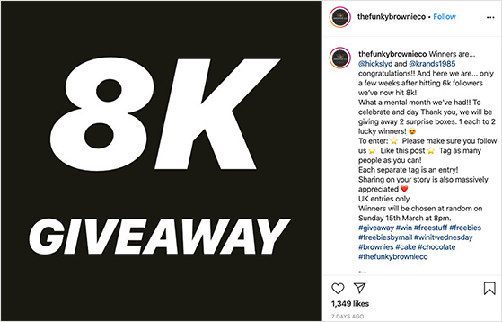 follower milestone instagram giveaway examples