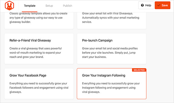 grow your instagram following giveaway template