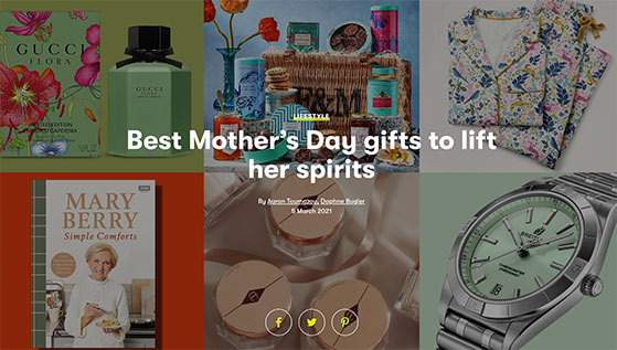 Create a mother's day gift guide to promote your brand
