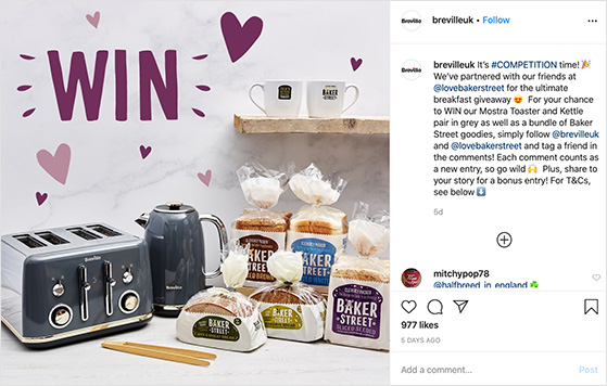 Product feature instagram giveaway examples