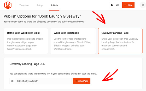 Rafflepress lets you publish your contest on a distraction free giveaway landing page