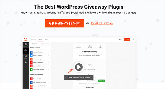 RafflePress best WordPress email capture plugins