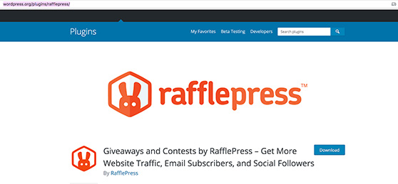 RafflePress in the WordPress plugin respository
