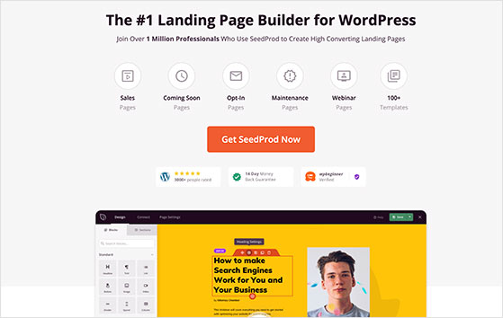 SeedProd is the best drag and drop landing page builder plugin for WordPress
