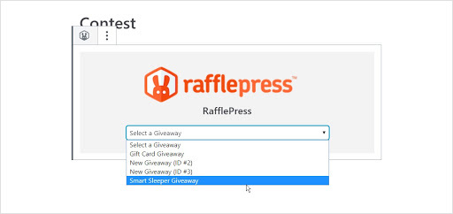 Select your contest from the drop down list