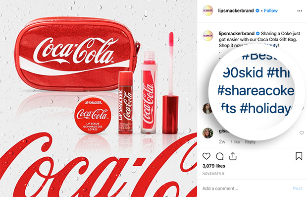 Coca Cola share a coke hashtag campaign