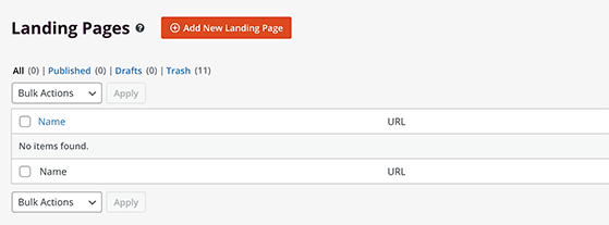 Add a new landing page to WordPress