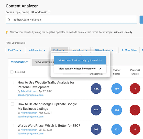 Find influencers using Buzzsumo