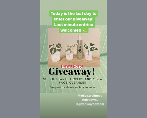 Instagram story giveaway hashtags