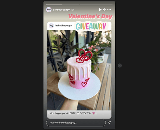Instagram story giveaway promotion