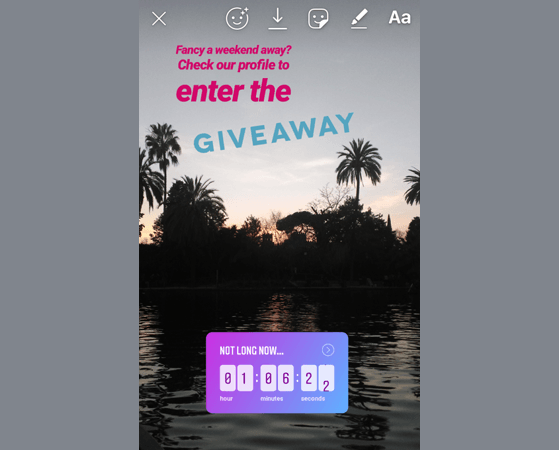Instagram story giveaway vacation