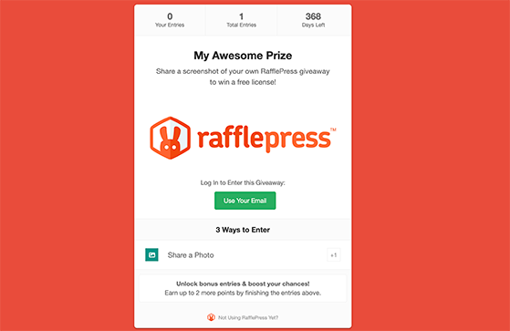 Photo contest rafflepress giveaway landing page