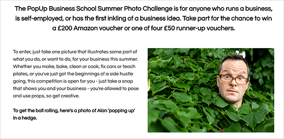 PopUp business school photo challenge contest