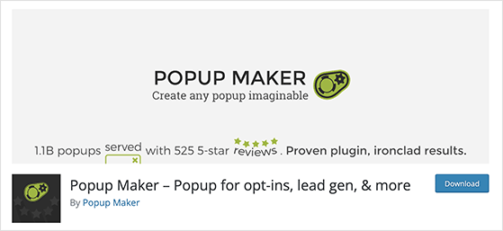 Popup maker WordPress plugin