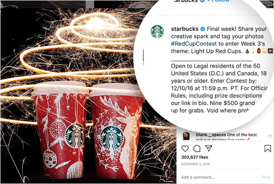 Starbucks red cup UGC campaign