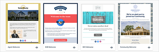 Select an email template for your welcome email.