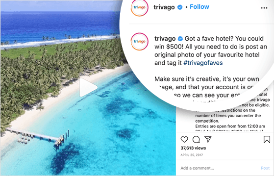 UGC campgaign example from Trivago