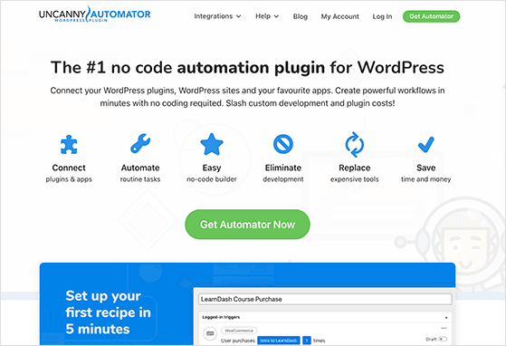 Uncanny Automator best WordPress automation plugin